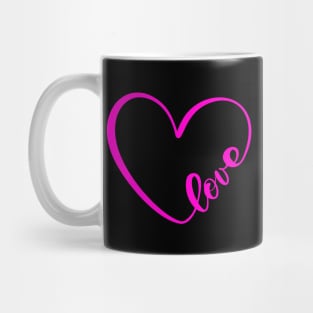 HOT Pink Heart Shape - Heart Art Mug